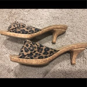 Animal print slip on heels